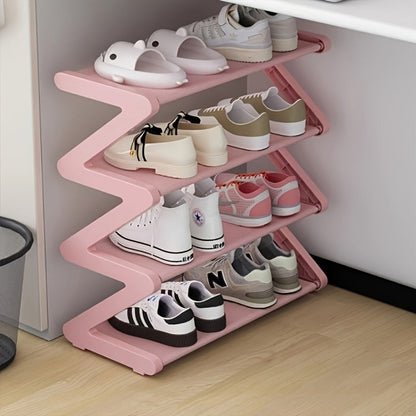 4-Tier Freestanding Shoe Rack with Stackable Design for Entryway detail image
