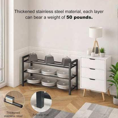 4-Tier Freestanding Shoe Rack with Tool-Free Assembly, Closet Shoe Shelf detail image - detail view 10