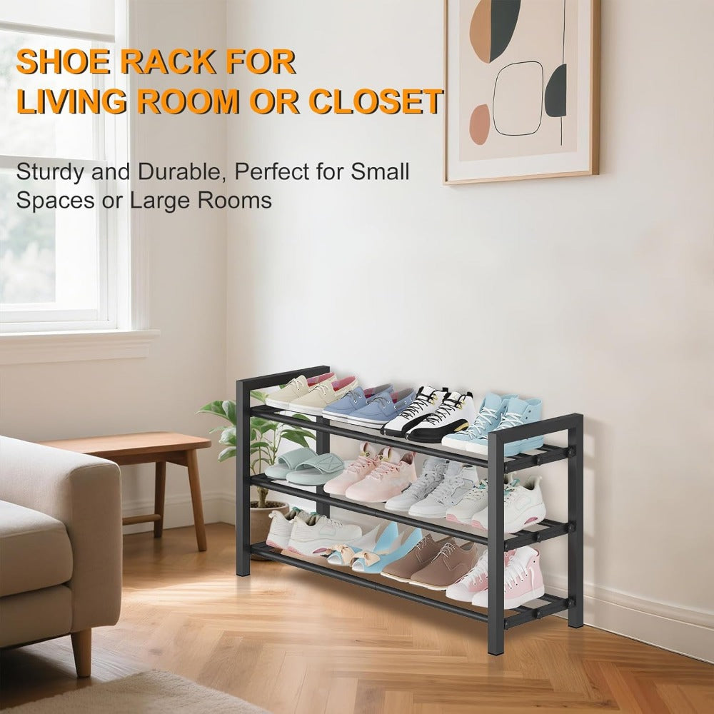 4-Tier Freestanding Shoe Rack with Tool-Free Assembly, Closet Shoe Shelf detail image - detail view 11