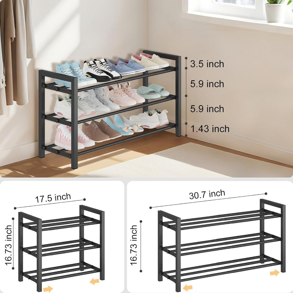4-Tier Freestanding Shoe Rack with Tool-Free Assembly, Closet Shoe Shelf detail image - detail view 6