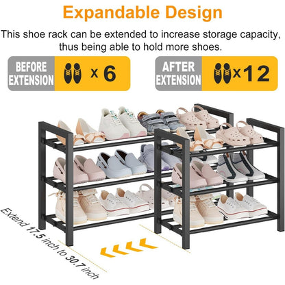 4-Tier Freestanding Shoe Rack with Tool-Free Assembly, Closet Shoe Shelf detail image - detail view 8