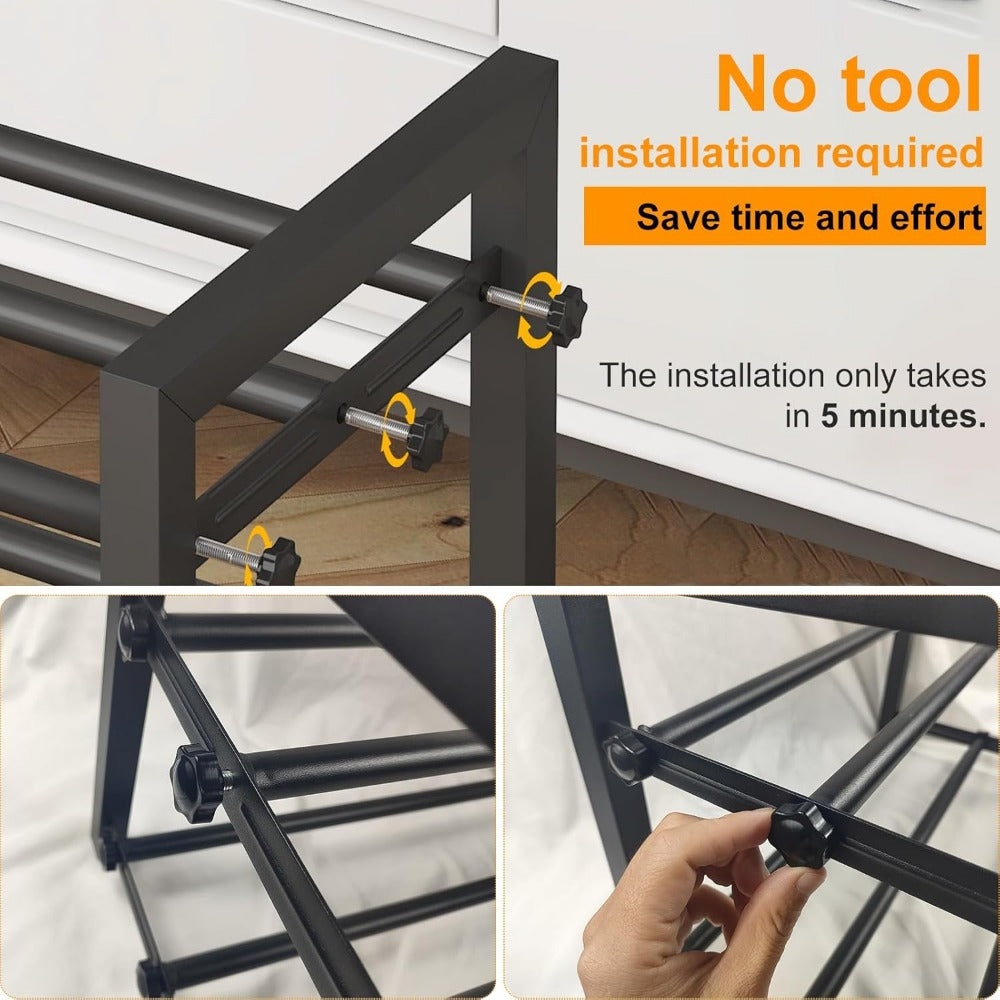 4-Tier Freestanding Shoe Rack with Tool-Free Assembly, Closet Shoe Shelf detail image - detail view 9