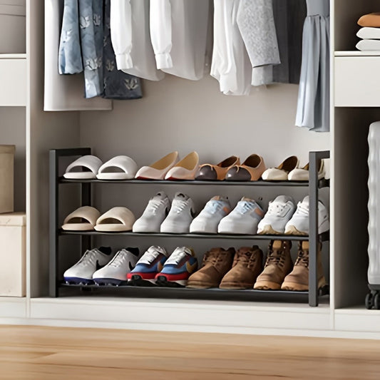 Shoe Rack, Expandable 2 3 4 Tier Adjustable Metal Shoe Organizer - Heavy Duty Freestanding shown in the main product view