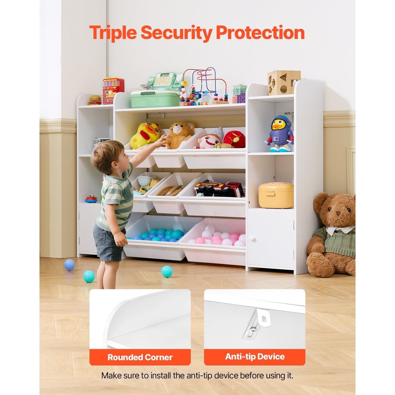 4-Tier Kids Storage Organizer with Open Shelves for Kids' Room detail image - detail view 15