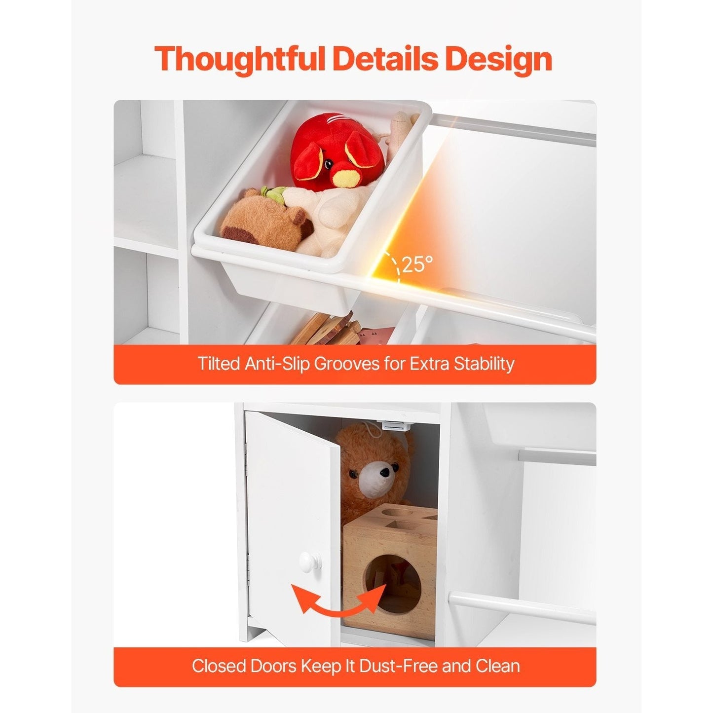 4-Tier Kids Storage Organizer with Open Shelves for Kids' Room detail image - detail view 16