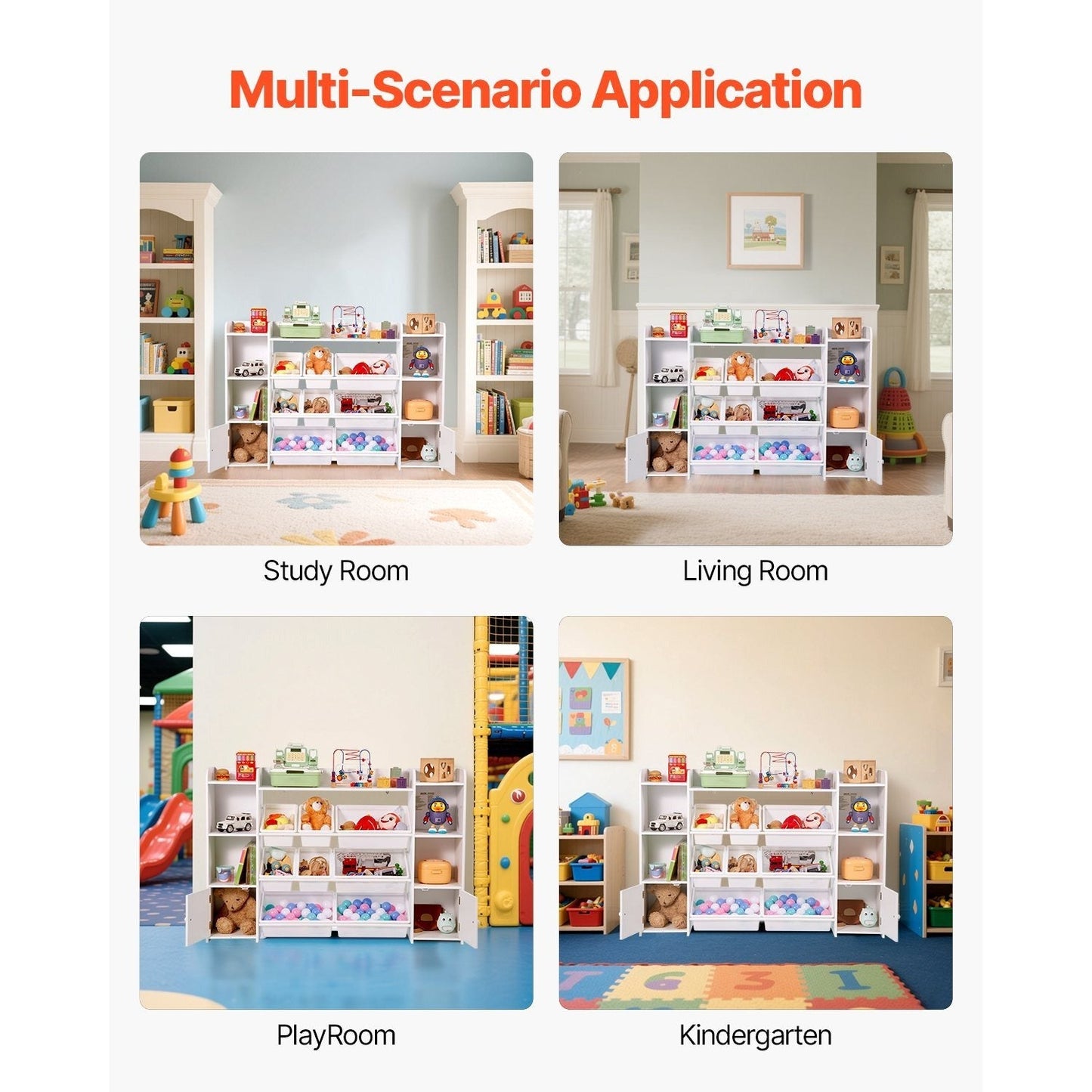 4-Tier Kids Storage Organizer with Open Shelves for Kids' Room detail image - detail view 17