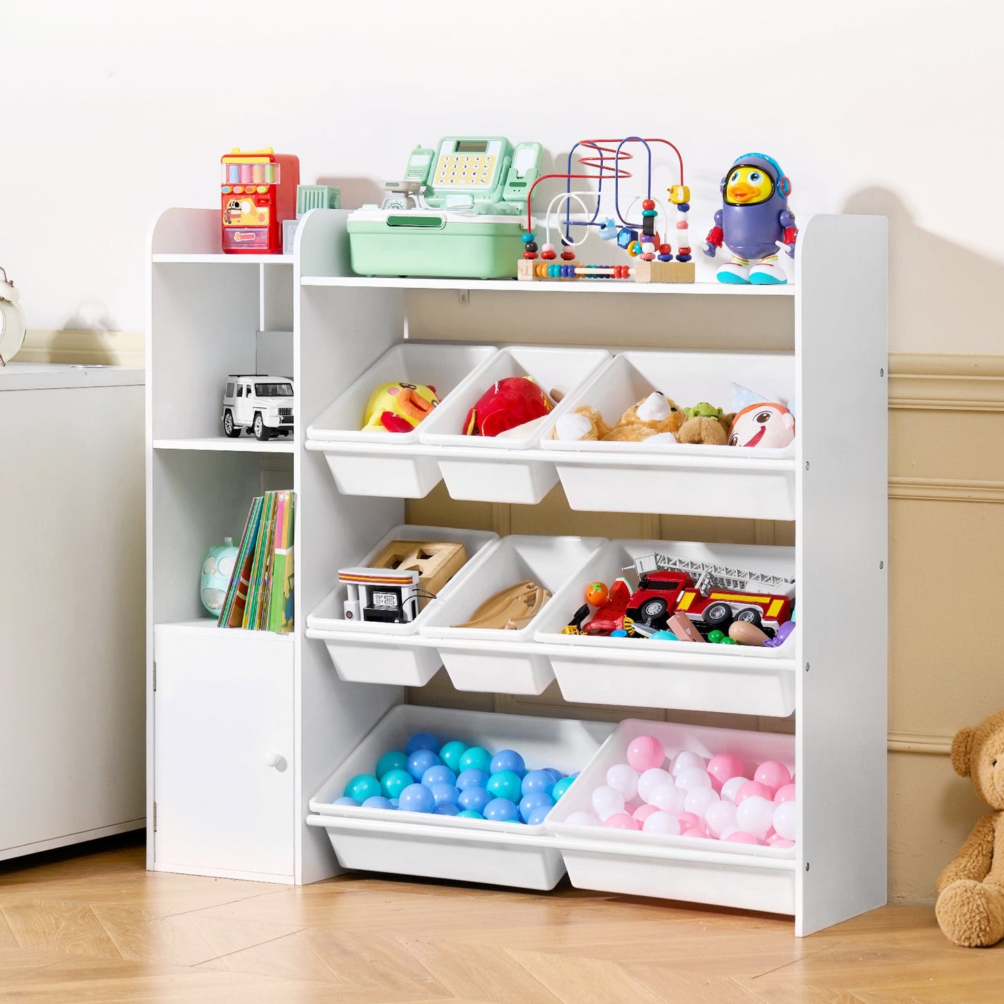 4-Tier Kids Storage Organizer with Open Shelves for Kids' Room detail image