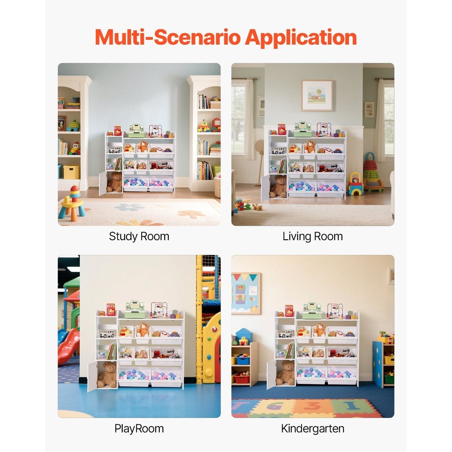 4-Tier Kids Storage Organizer with Open Shelves for Kids' Room detail image - detail view 7