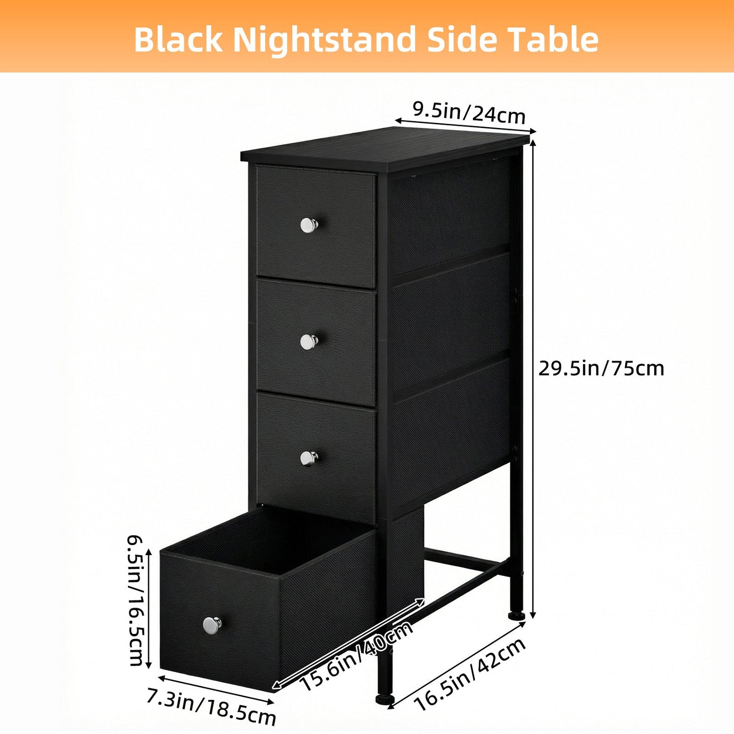 4-Tier Narrow Bathroom Storage Cabinet with Open Shelves, Multi-Purpose Organizer Cabinet detail image