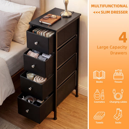 4-Tier Narrow Bathroom Storage Cabinet with Open Shelves, Multi-Purpose Organizer Cabinet detail image - detail view 3