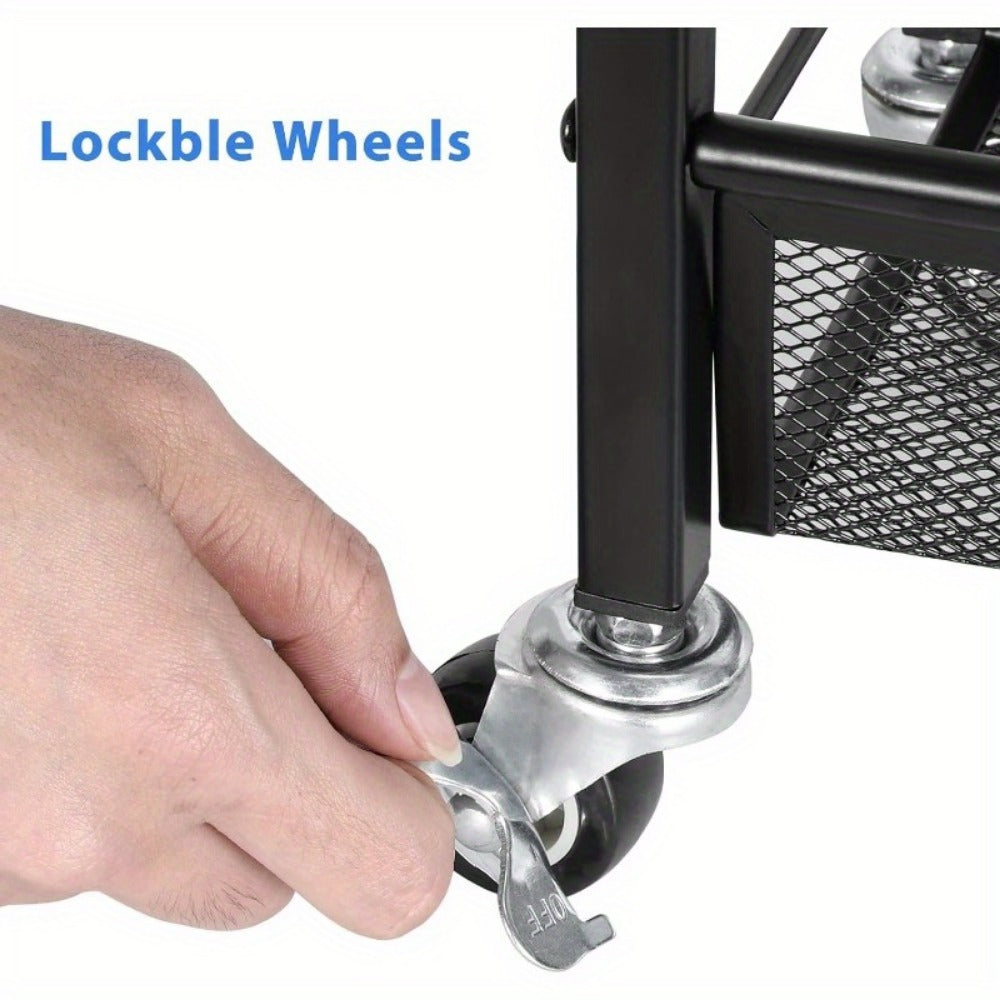 4-Tier Narrow Kitchen Cart with 360° Swivel and Non-Slip Base detail image - detail view 5