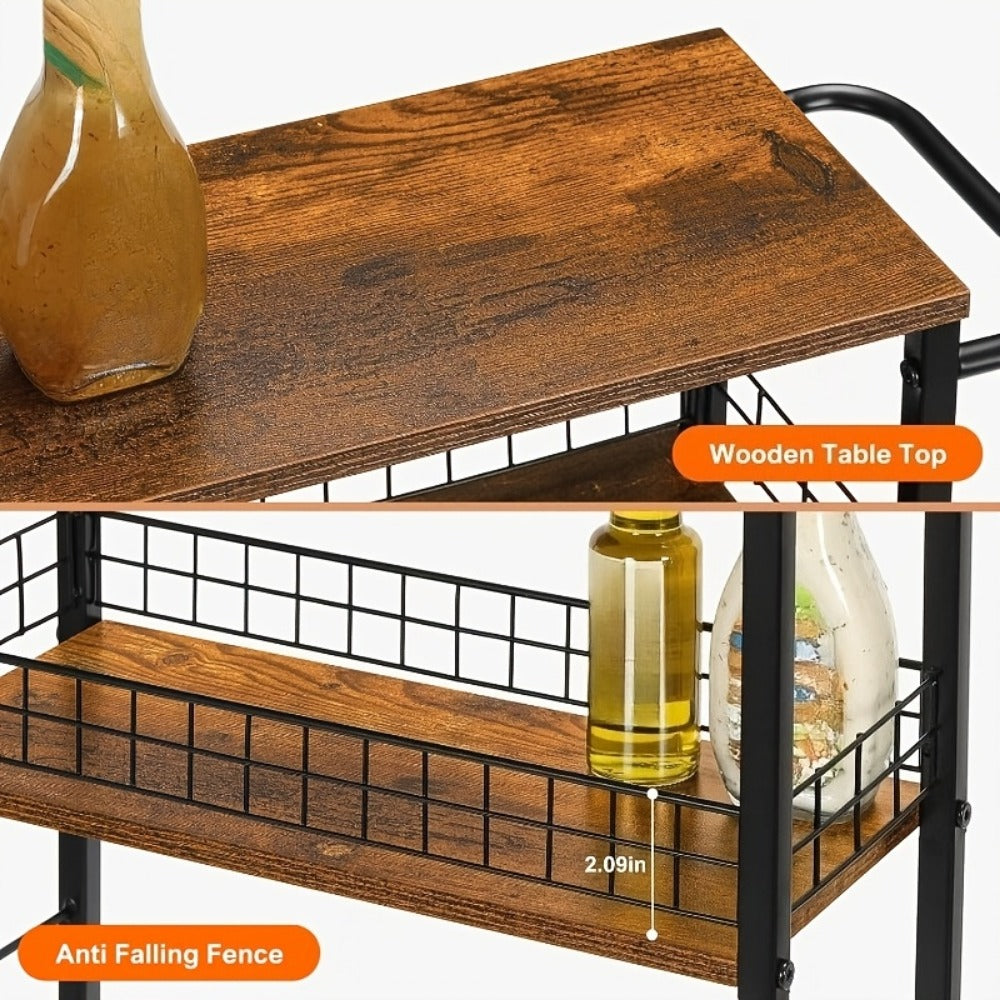 4-Tier Narrow Storage Cart with Carry Handle for Organized Everyday Storage detail image