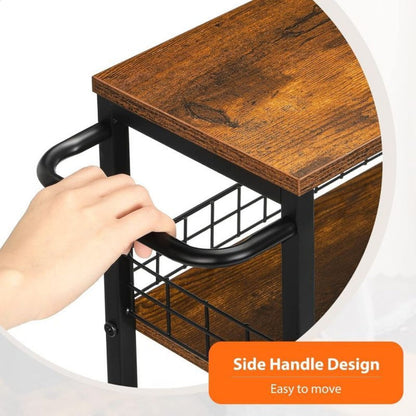 4-Tier Narrow Storage Cart with Carry Handle for Organized Everyday Storage detail image - detail view 6