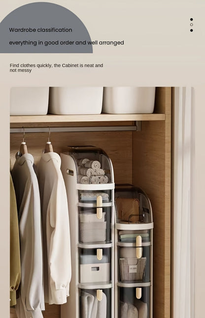 4-Tier Slim Bathroom Storage Cart with Storage Drawers and Tool-Free Assembly detail image - detail view 13