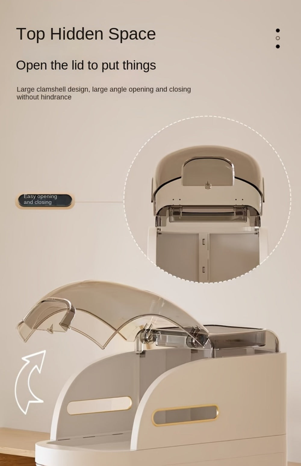 4-Tier Slim Bathroom Storage Cart with Storage Drawers and Tool-Free Assembly detail image - detail view 14