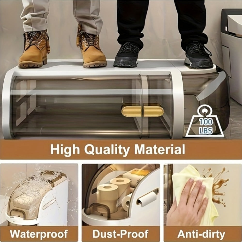 4-Tier Slim Bathroom Storage Cart with Storage Drawers and Tool-Free Assembly detail image - detail view 8