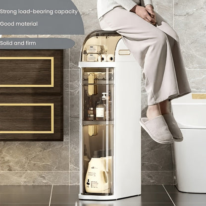 4-Tier Slim Bathroom Storage Cart with Storage Drawers and Tool-Free Assembly detail image - detail view 9