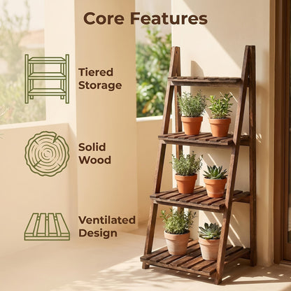 Ladder Shelf shown in the Brown option
