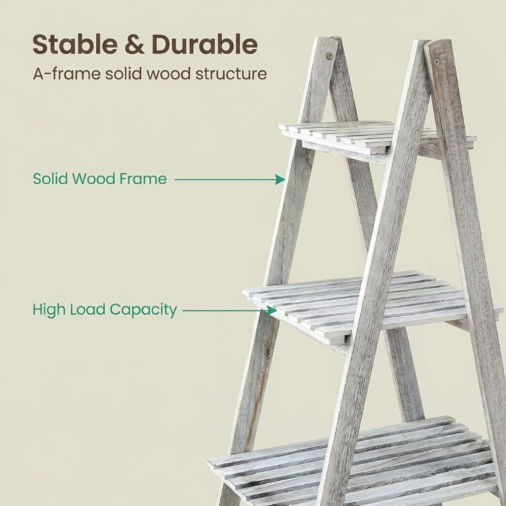 4-Tier Wood Ladder Shelf with Tool-Free Assembly and Multiple Color Options for Entryway detail image - detail view 14