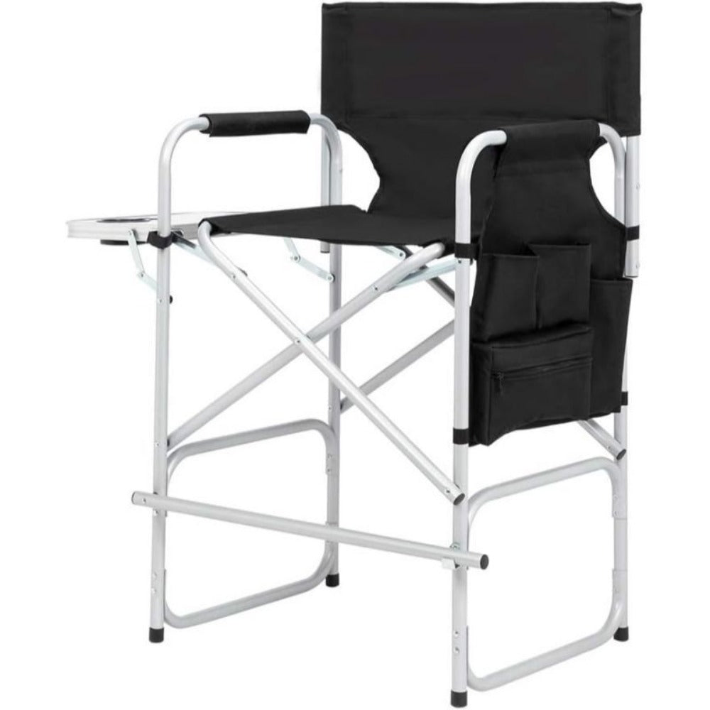 Director Chair, Tall Folding with Side Table Storage Bag, 40-55" Bar Height Makeup Artist shown in the main product view