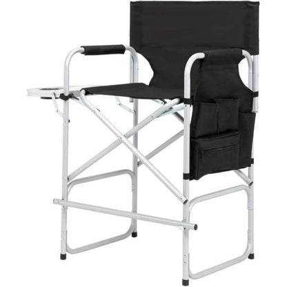 Director Chair, Tall Folding with Side Table Storage Bag, 40-55" Bar Height Makeup Artist shown in the main product view
