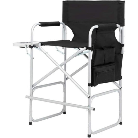 Director Chair, Tall Folding with Side Table Storage Bag, 40-55" Bar Height Makeup Artist shown in the main product view