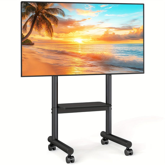 TV Stand, Universal Mobile Rolling Cart for 40-75 Inch TVs up to 110 LBS, Height shown in the main product view