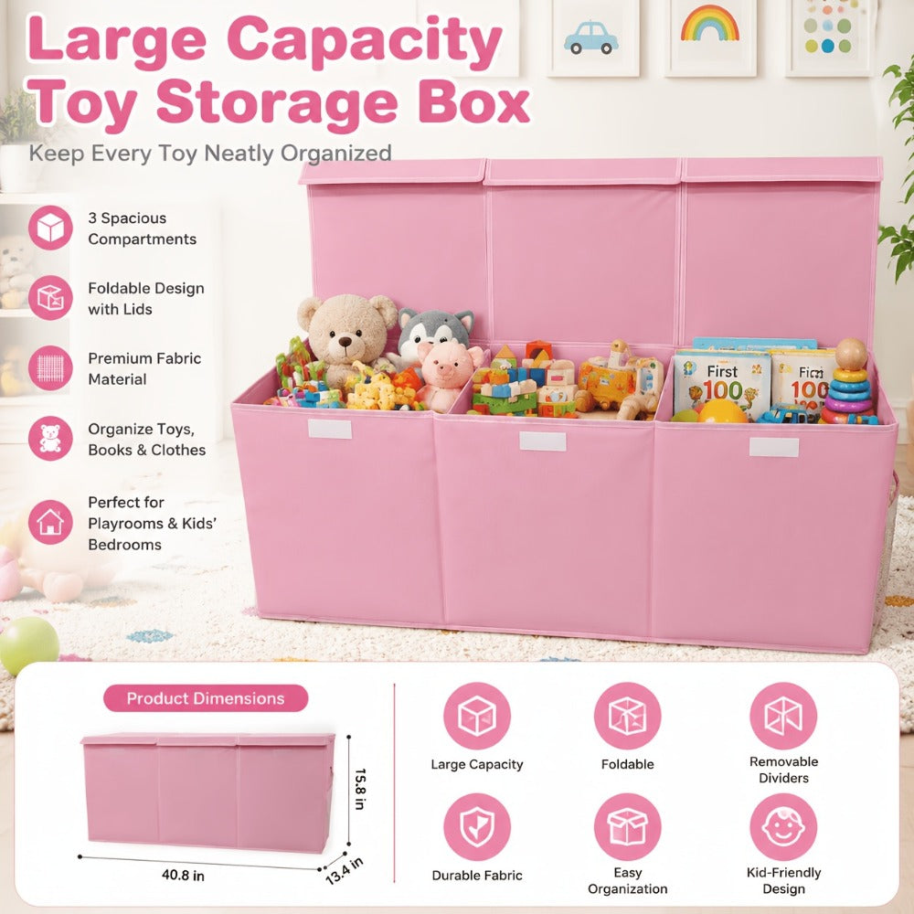 40-Inch Extra-Large Storage Bin for Kids' Room and Living Room detail image - detail view 4