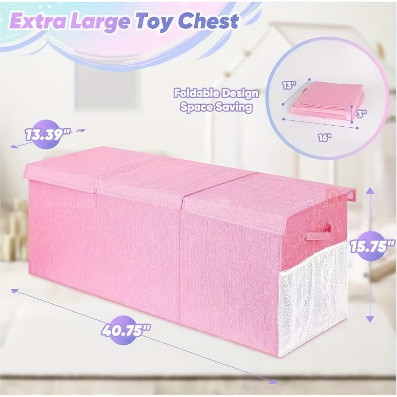 Storage Bin shown in the pink, 40"x14"x16" option