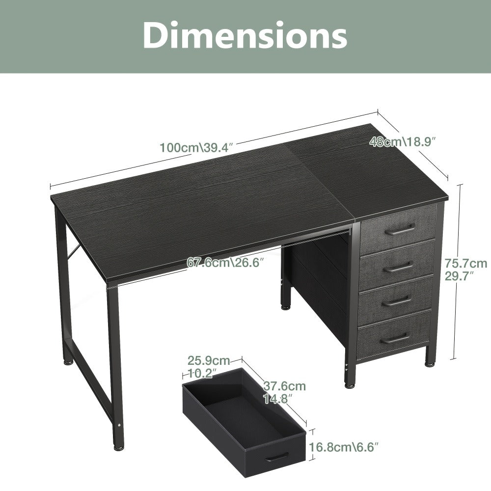 40-Inch Fabric Computer Desk, PC Work Desk for Work, Display, and Everyday Use detail image - detail view 9