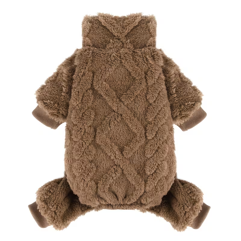Fleece Dog Sweater Turtleneck Jumpsuit for Small Dogs & Cats 1-15 lbs - Soft Warm Winter Puppy Pajamas Onesie, Machine Washable Open Belly Pet Clothes for Girls, XXS-M, 6 Colors