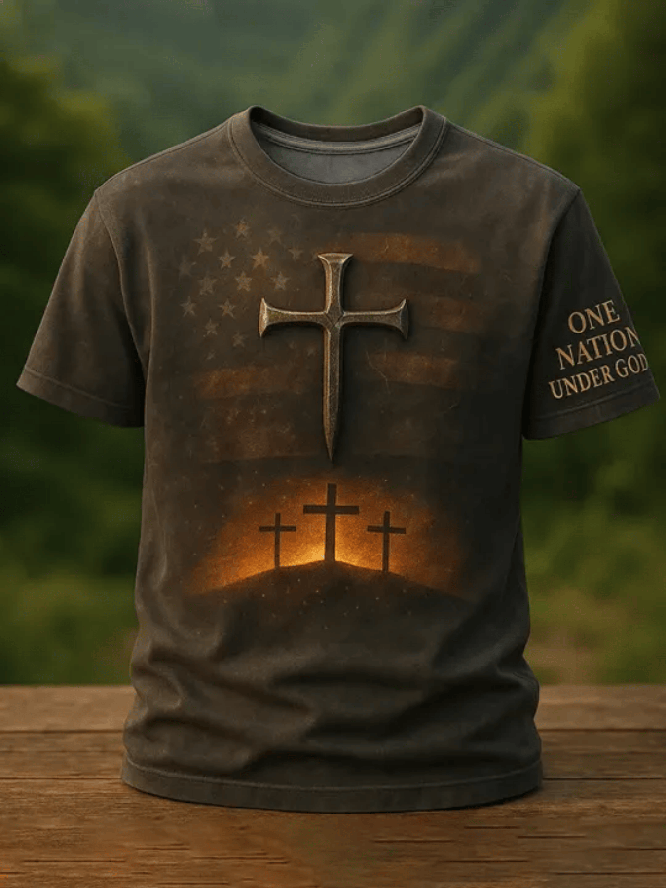 Men's Patriotic T-Shirt - Round Neck Short Sleeve Streetwear Style 230437