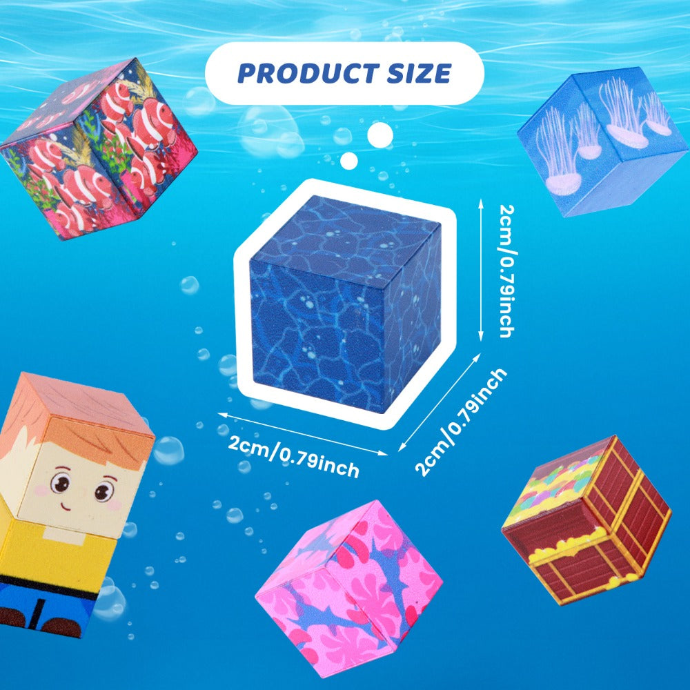 Ocean Adventure Magnetic Building Blocks 54/100pcs – STEM 3D Sea Theme Magnet Tiles Set Vibrant Colors Imagination Hand-Eye Coordination Toy for Kids Ages 3+, Best Birthday Christmas Gift