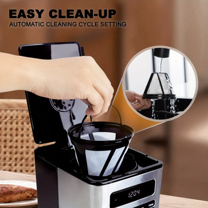 12-Cup Programmable Drip Coffee Maker, Regular & Strong Brew, Iced Coffee Setting, 1-4 Cup Mode, 24H Timer, Auto Shut-Off, Keep Warm, Pause & Serve, Black