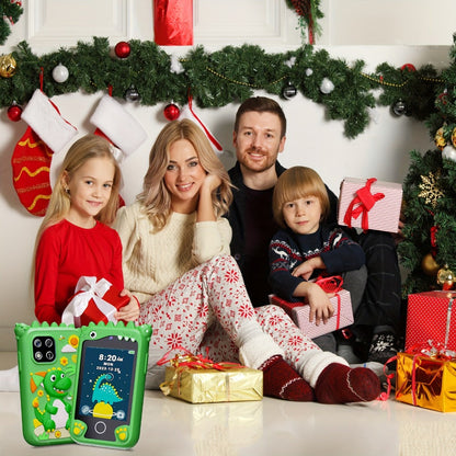 Dinosaur Explorer Phone Toy for Kids with HD Touchscreen & Dual Camera – Educational Smart Phone Toy 8GB for Boys & Girls, Travel Toy in Pink Purple Green, Birthday Christmas Gift