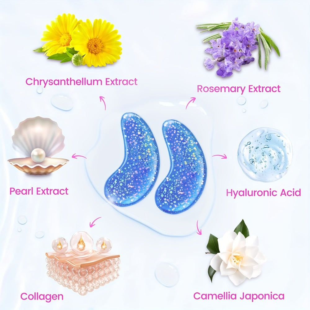 Collagen Under Eye Patches 24 Pairs - Hyaluronic Acid Gel Eye Mask for Dark Circles Puffiness Wrinkles Fine Lines Moisturizing Anti-Aging Eye Pads Women Skincare