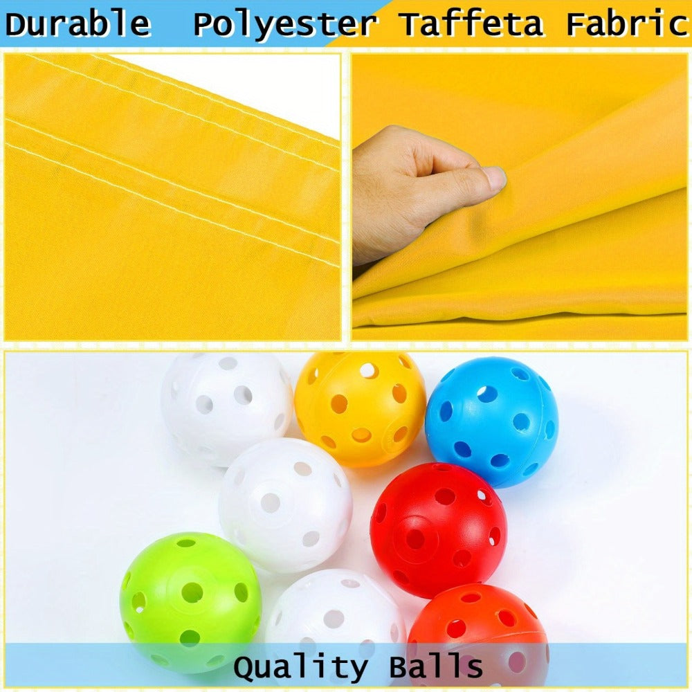 Team Building Tarp Game 98 x 70 Inch with 8 Balls – Large Group Cooperative Activity for Kids Adults PE Class Corporate Events Summer Camp Birthday Party Outdoor Indoor
