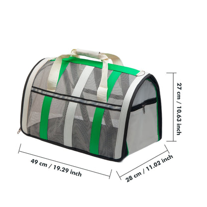 Foldable Pet Carrier Backpack Crossbody Strap Bag – Breathable Mesh Soft Sided Bag for Cats & Small Dogs, Portable Shoulder Bag with Windproof Winter Edition, 7 Colors S/M/L