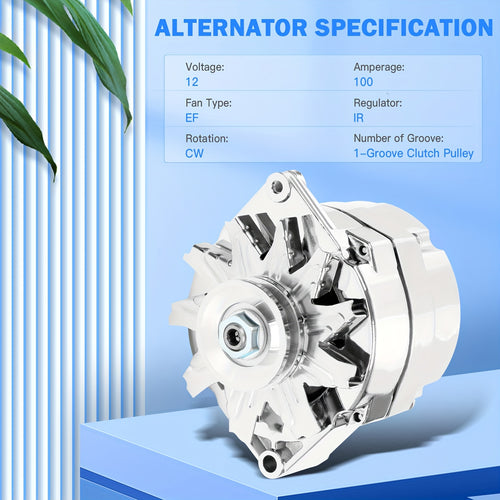 Alternator for Chrome BBC SBC for Chevy 110Amp Street Rod GM 1 Wire 1975-1985 110Amp