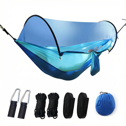 Double Camping Hammock with Mosquito Net & Sun Shade | 3-in-1 Lightweight Portable Hammock for Camping, Hiking, Backpacking & Garden