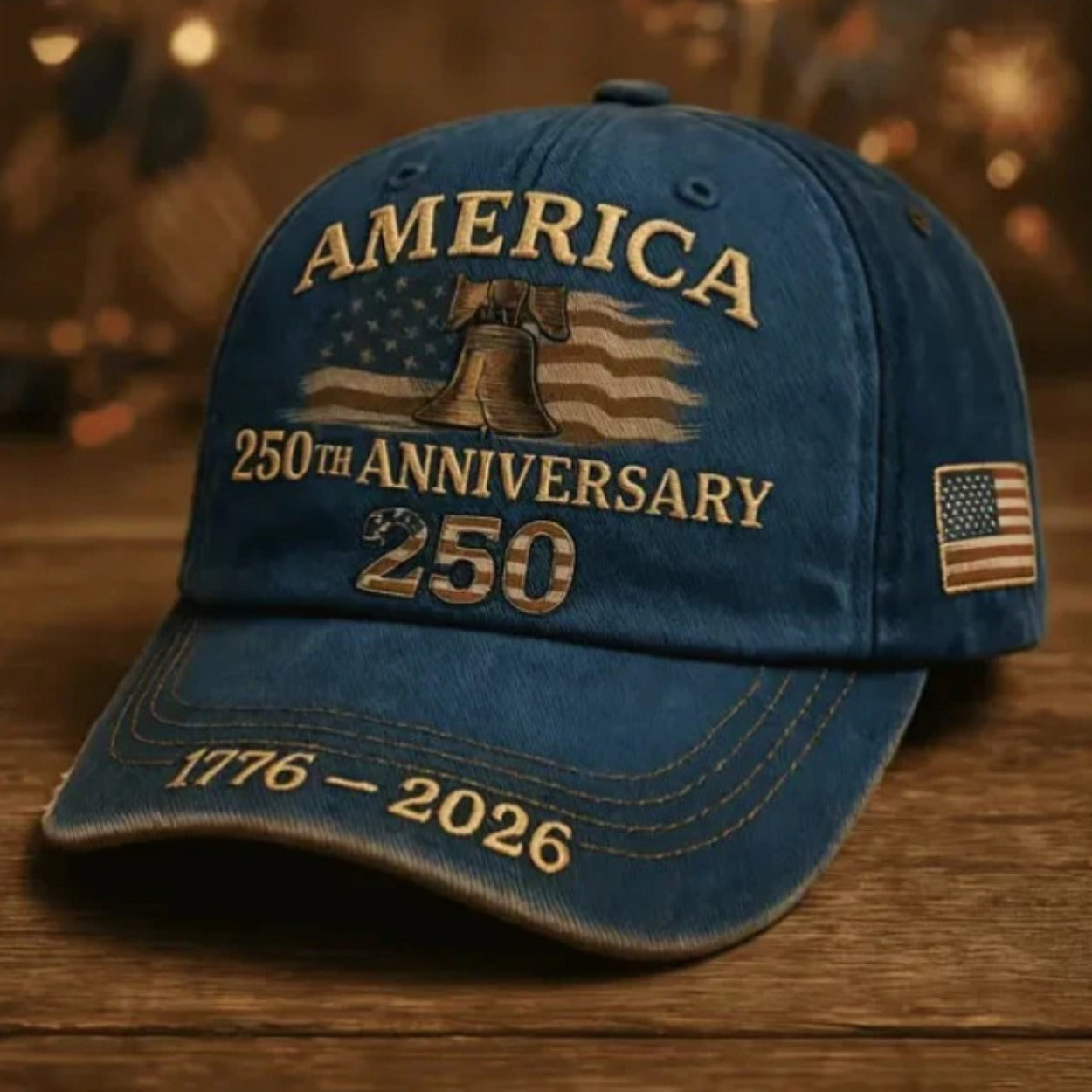 250th Anniversary Patriotic Baseball Cap USA Embroidered – Adjustable Vintage American Flag Hat for Men Women, Unisex Independence Day Gift, History Enthusiast Festive Cap, Single or 3-Piece Set