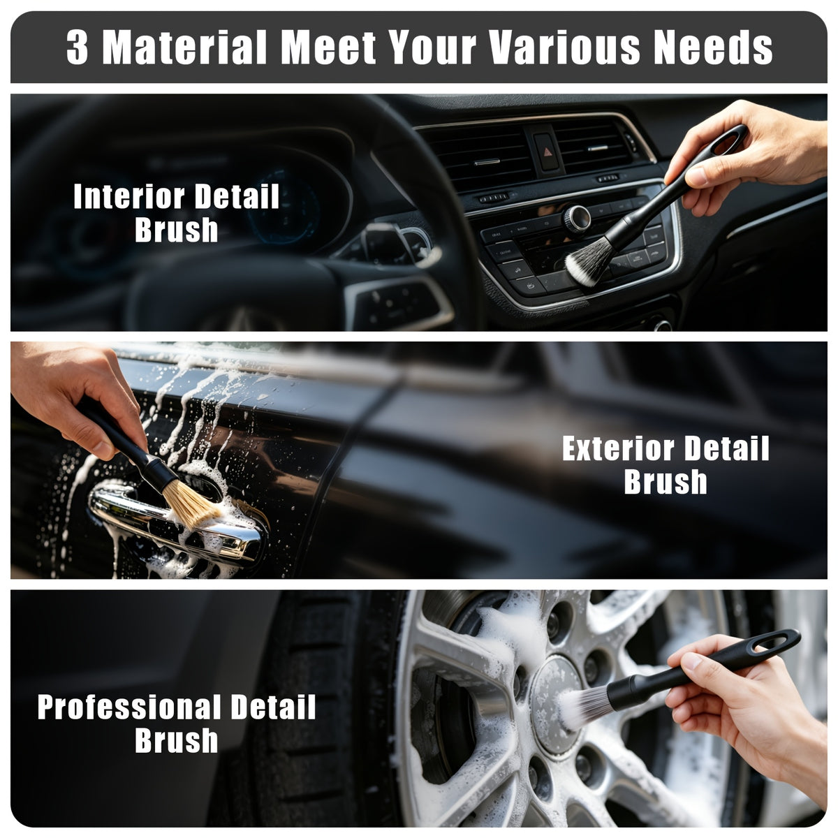 FCLUSLL 8pcs Car Wheel And Tire Cleaning Brush Set: A Flexible And Durable Set Of Wheel Cleaning Brushes, Suitable for Wheels And Tires