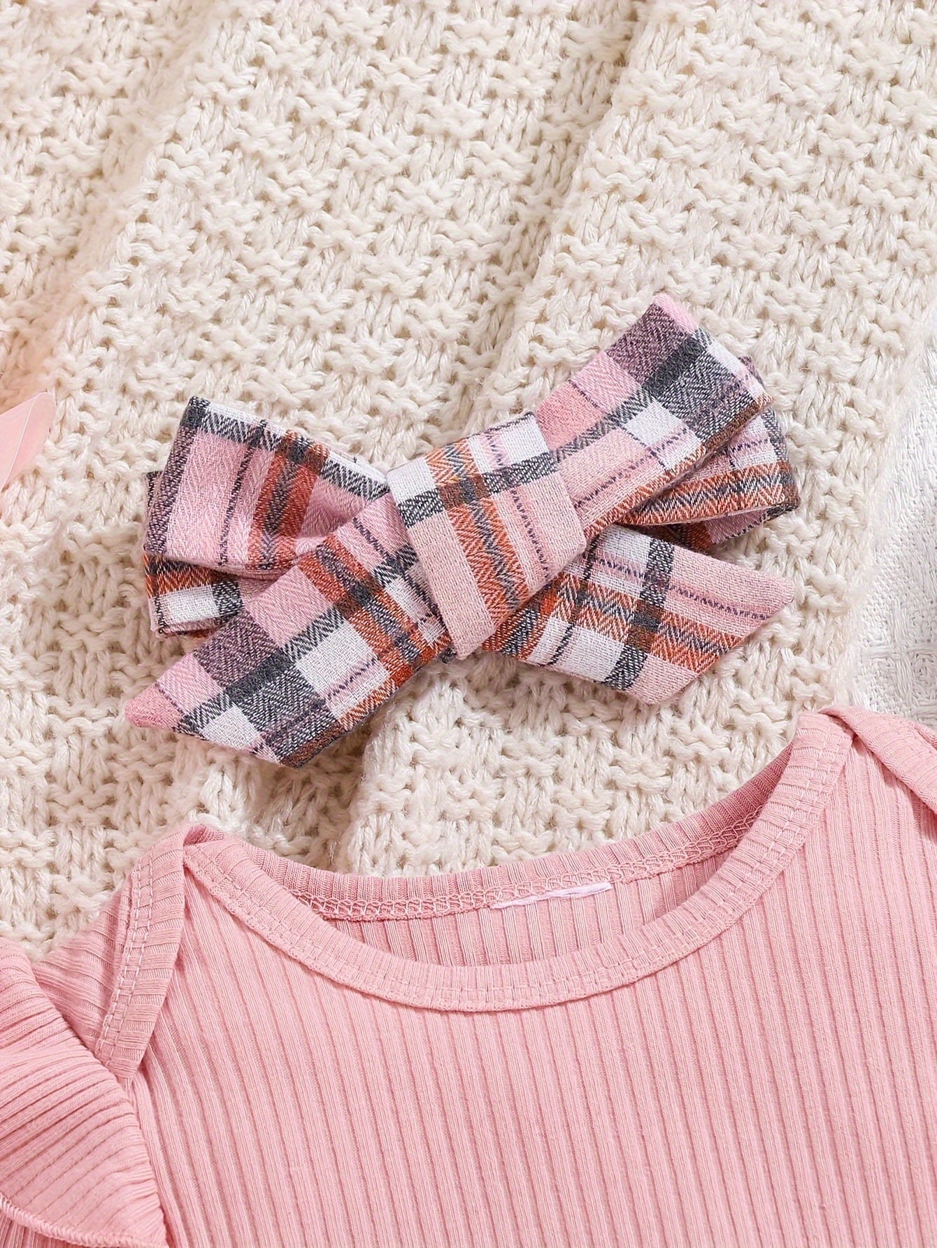 Baby Girls Outfit Set - 2-Piece Plaid