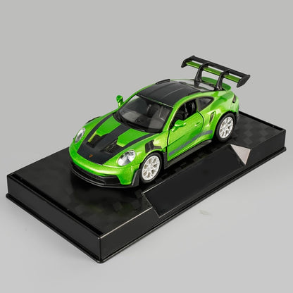 Porsche 911 Die-Cast Collectible Model for Adults – High-Detail Zinc Alloy Display Car for Home Decor Exhibitions – Birthday Christmas Gift for Car Lovers Blue White Grey Green