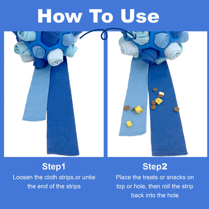 Snuffle Ball Dog Toy - Interactive Foraging Treat Dispenser & Slow Feeder Puzzle Toy for Small Medium Large Dogs, Snuffle Mat Ball for Mental Stimulation, Puppy Enrichment Toy, No Battery Required