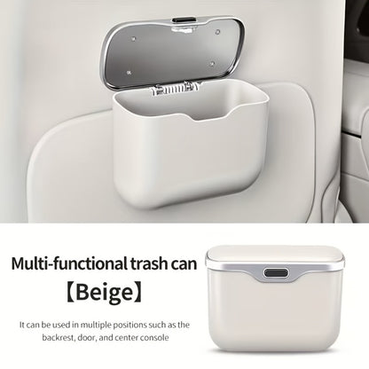 Car Trash Can with Garbage Bags – ABS Microfiber Mount, Dry & Wet Use, No-Damage Install, Fits 99% of Cars – Space-Saving Vehicle Waste Bin