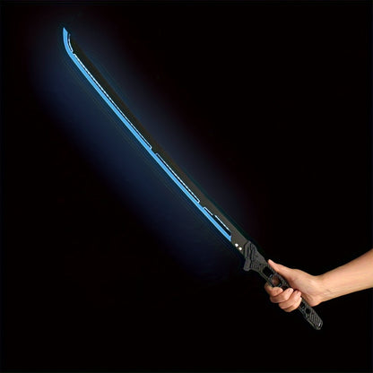 LED Samurai Sword Cyberpunk Glowing Katana 80cm – Acrylic Light-Up Blade for Halloween Costume Party Cosplay Sci-Fi Anime Props, Rechargeable Cool Gift for Teens & Adults, 5 Colors
