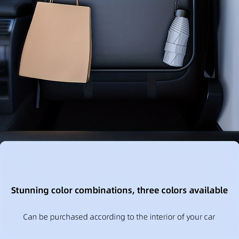 Ling Grid Backrest Storage Bag: Large Capacity, PU Leather, Car Seat Organizer