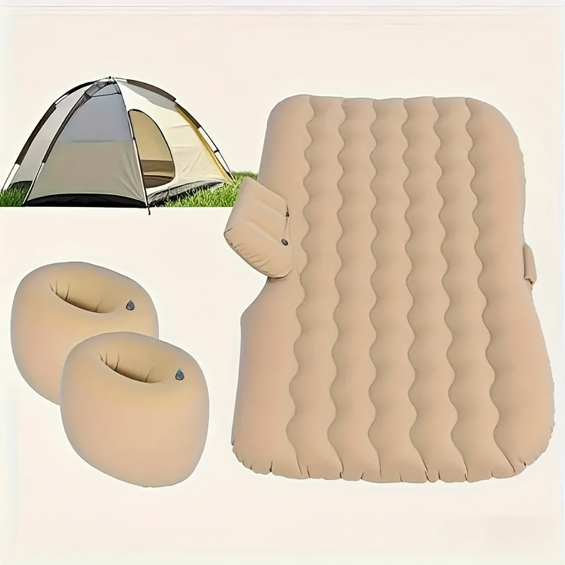 Outdoor Inflatable Bed, Car Bed, Portable PVC Plush Material Inflatable Mattress, Lightweight And Suitable For Camping, Picnicking, Travel, Beach, Can Be Stored In The Trunk, Including Storage And Repair Kit