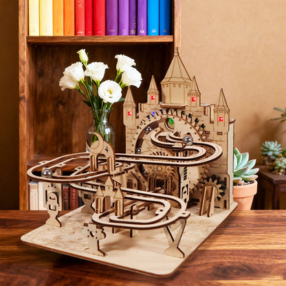 Electric Marble Run Set 3D Handmade Logic Building Construction Puzzle – Educational STEM Toy for Kids Teens Adults, Logical Thinking Engineering Activity, Birthday Christmas Holiday Gift